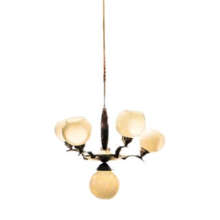 Art Deco Chandelier, Poland, 1950s For Sale