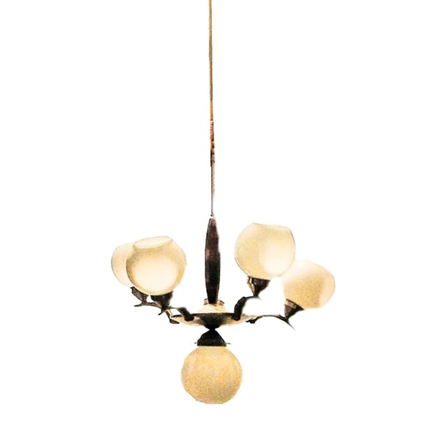 Art Deco Chandelier, Poland, 1950s For Sale