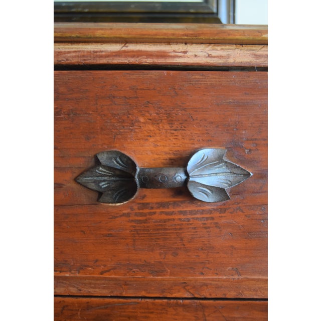 Late 19th-century American chest of drawers, crafted in solid cherry wood with a warm, naturally aged surface. Features...