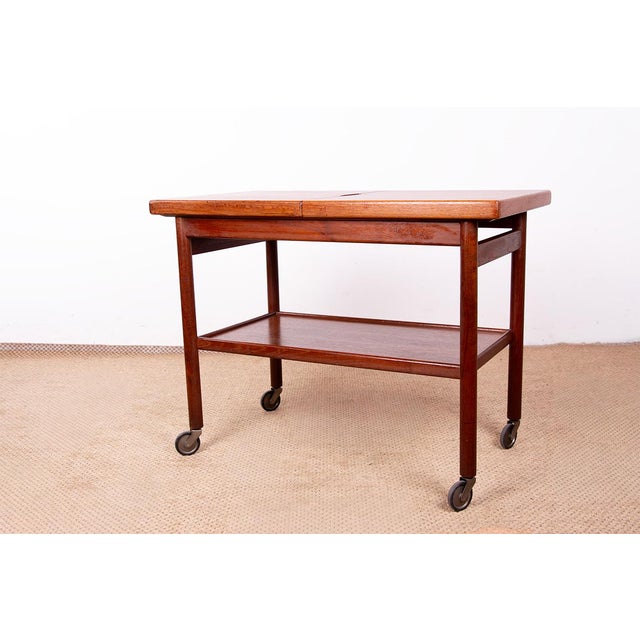 Danish Extendable Two-Tier Teak Serving Cart by Kurt Østervig for Jason Møbler, 1960s For Sale - Image 9 of 13