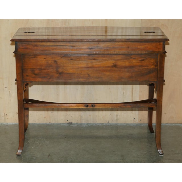 Animal Skin Secretaire Desk and Brown Leather Chair by Theodore Alexander, Set of 2 For Sale - Image 7 of 18