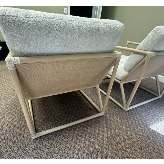 Wood Barbara Barry for McGuire Furniture Frame Lounge Chair- Set of 2 For Sale - Image 7 of 12