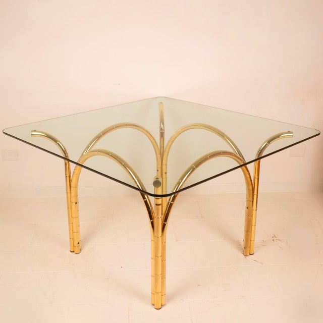 Gold Italian Crystal and Brass Table, 1970s For Sale - Image 8 of 15