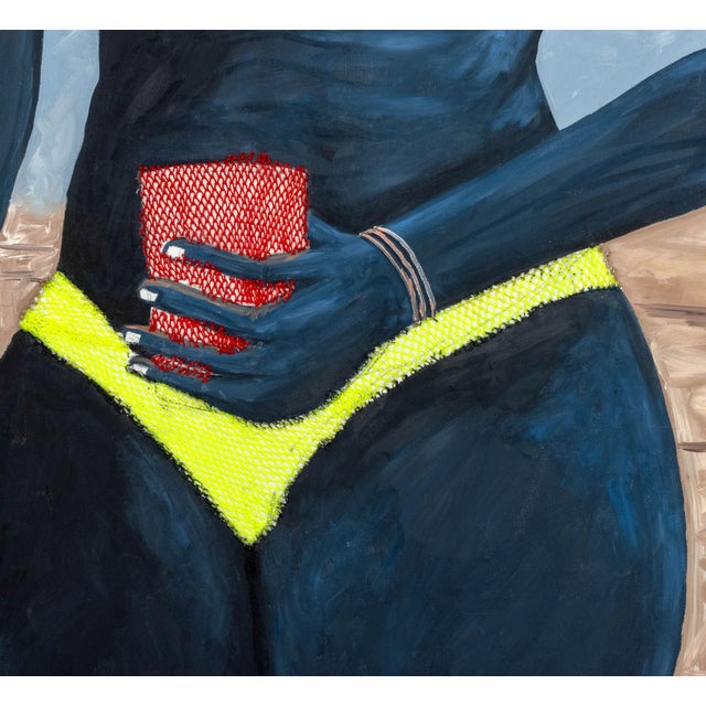 Early 21st Century Adjei Tawiah Three Women in Bikinis Mixed Media For Sale - Image 5 of 7