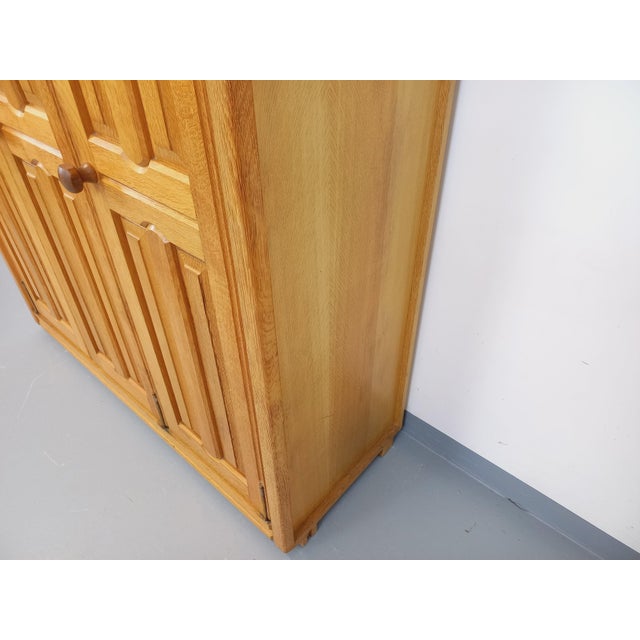 Vintage Wardrobe in Oak by Guillerme Et Chambron, 1960s For Sale - Image 3 of 18