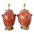 Vintage Boho Floral Glazed Ceramic Lamps - A Pair For Sale