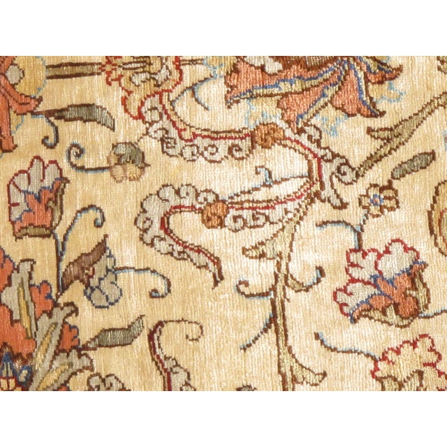 Textile Pasargad DC Fine Hand Knotted Turkish Pure Silk Hereke Rug For Sale - Image 7 of 14