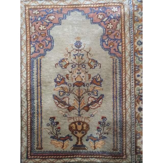 Persian 1960s Silk Hereke Rug, 1'8" X 1'10' For Sale - Image 3 of 7
