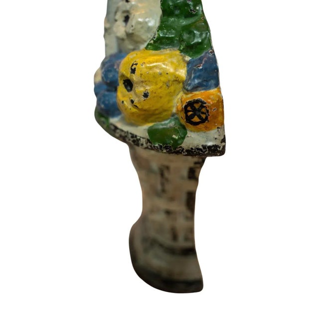 Hubley Manufacturing Company Early 20th Century Hubley Fruit Basket Painted Cast Iron Doorstop For Sale - Image 4 of 6