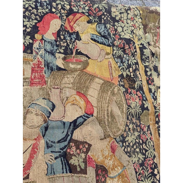 Textile French Vendanges Tapestry Screenprinted by Hand, 1970s For Sale - Image 7 of 18