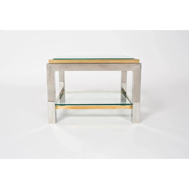 French Set of Chrome and Brass Side Tables For Sale In Austin - Image 6 of 10