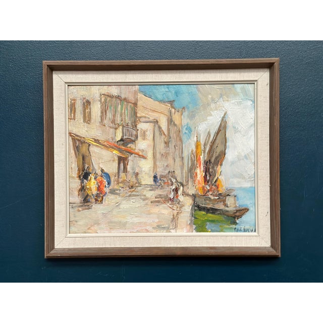 Knut Norman, Harbour Motif, 1950s, Oil on Panel, Framed For Sale - Image 15 of 15