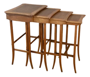 Vintage Nesting Tables in Oak, 1930, Set of 4