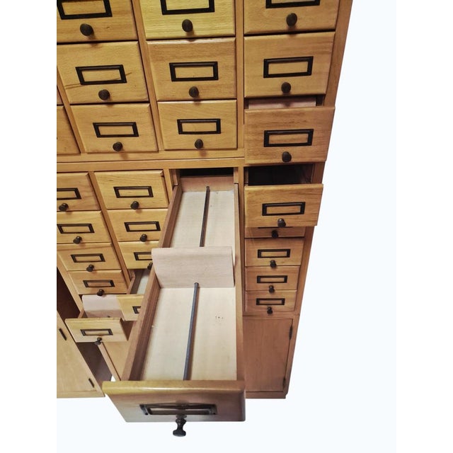 1960s Vintage Beech Wood Filing Cabinet, 1960s For Sale - Image 5 of 7
