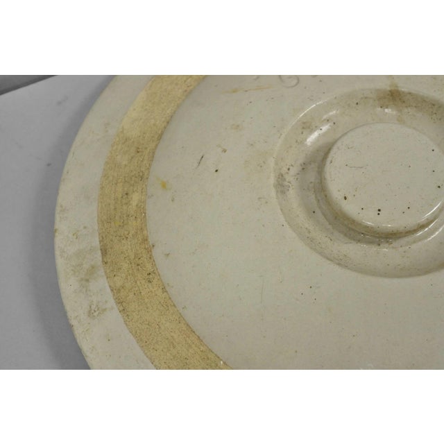 Antique American Primitive Salt Glazed Ceramic 15 Gallon Crock Pot Lid Cover For Sale - Image 10 of 15