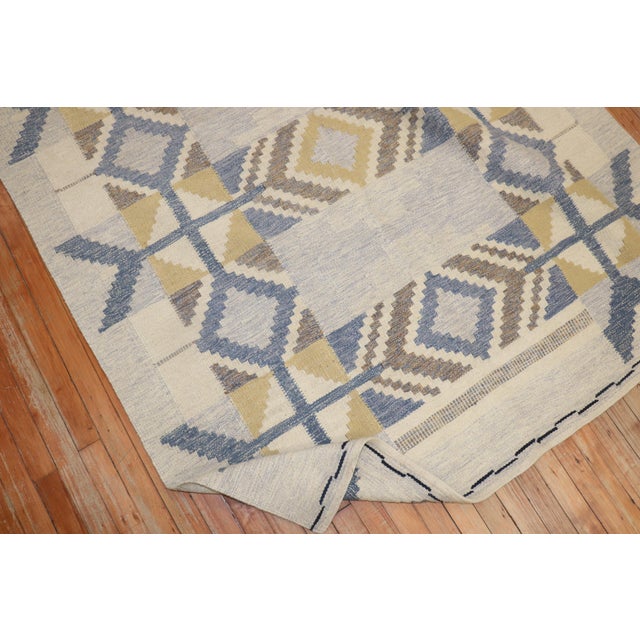 Mid 20th Century Abstract Swedish Kilim - 5'2" x 7'10" For Sale - Image 4 of 9