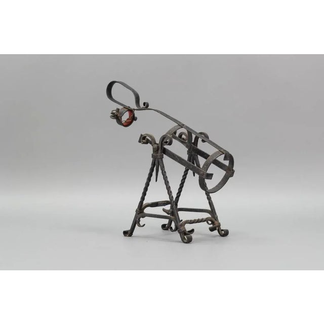Vintage German Wrought Iron Bottle Cradle Pourer, 1970s For Sale - Image 3 of 18
