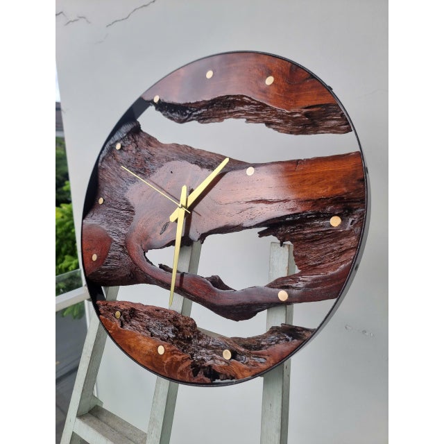 Flow of Time – One-of-a-Kind Handcrafted Driftwood Wall Clock Sculpture For Sale - Image 9 of 18