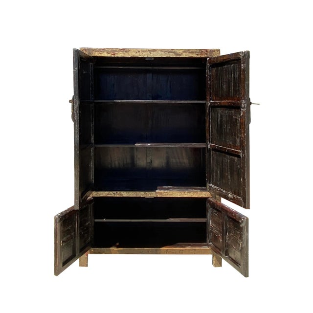 This is a simple oriental style cabinet with a restored surface color - distressed rustic Sorrell brown #CAB387 mixed...