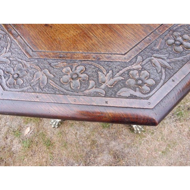 Antique Regency Carved Country Oak Occasional Table, 1800 For Sale - Image 6 of 14