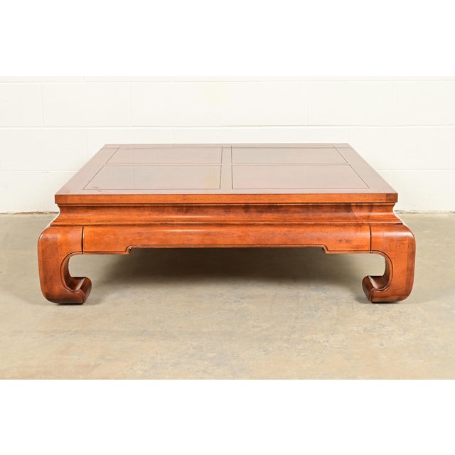 Wood Henredon Hollywood Regency Chinoiserie Mahogany Coffee Table or Cocktail Table, Circa 1970s For Sale - Image 7 of 9