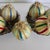 Vintage Set of 7 Ribbon Beads Christmas Ornaments Greens, Reds, Blues For Sale - Image 4 of 5