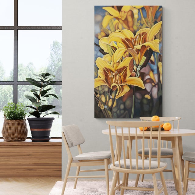 This is an original work by Judith Moore, American, 1942-2010. Judith drew inspiration from flowers wherever she happened...