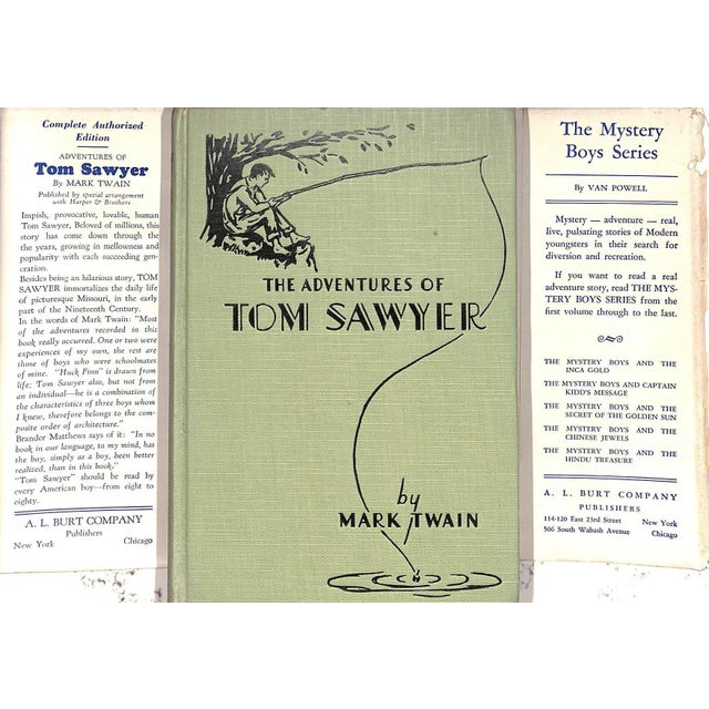 TWAIN, Mark [290] pp. A.L. Burt Company 1920 7 3/4" x 5 1/4" *back rear fly-flap detached* The Adventures of Tom Sawyer...