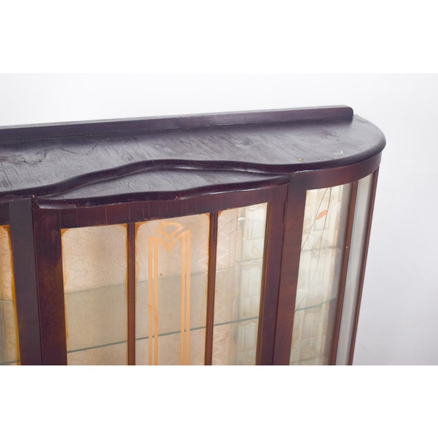 Brown Portuguese Glass Front Display Cabinet, 1890s For Sale - Image 8 of 11