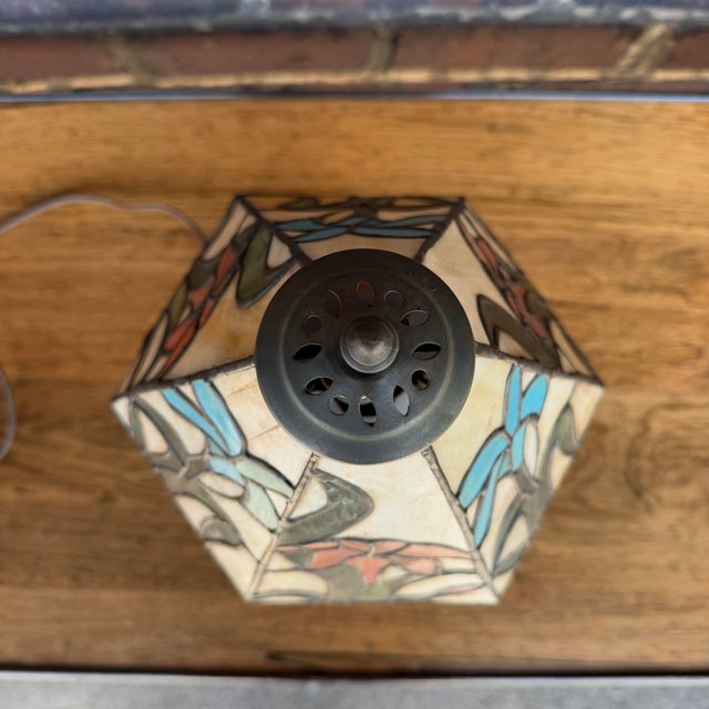 Tiffany Studios Art Nouveau Stained Glass Floral Table Lamp For Sale - Image 4 of 10