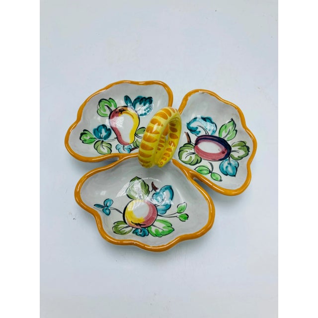 Italian Three Part Serving Dish With Handle For Sale - Image 4 of 5