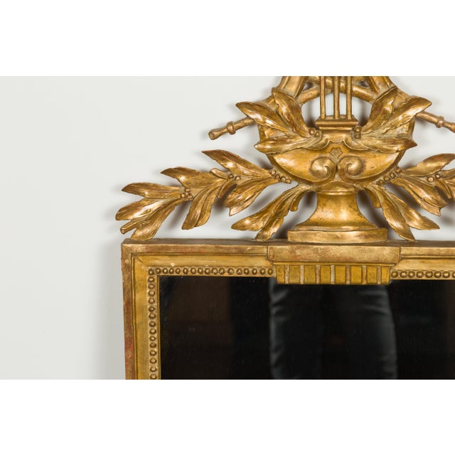 French Crested Giltwood Mirror with Carved Music Allegory, circa 1900 For Sale - Image 12 of 12