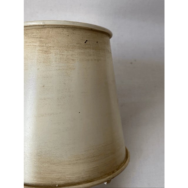 Good condition This one-piece unit features a classic tapered "empire" style shade atop a long cylindrical sleeve....