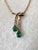 Art Deco Vintage Crown Trifari Gold-Toned Emerald and Clear Rhinestone Necklace From 1949 For Sale - Image 3 of 5