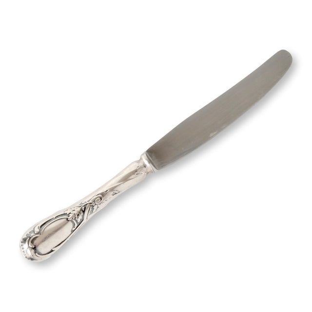 French Mid 20th Century French Silverplate Dinner Knives - Set of 12 For Sale - Image 3 of 5
