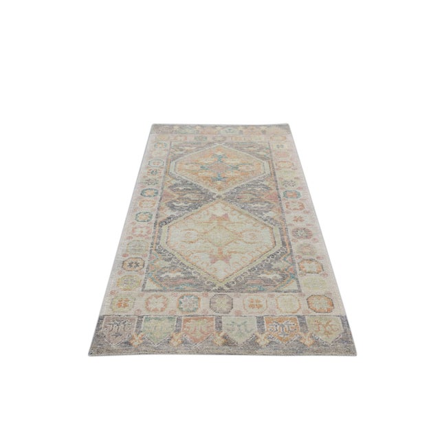 Modern Turkish Oushak Rug 3'1" x 6'7" For Sale - Image 9 of 10