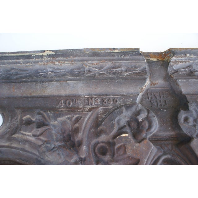 Antique Heavy Cast Iron Metal Architectural Garden Ornament Pediment For Sale - Image 12 of 14