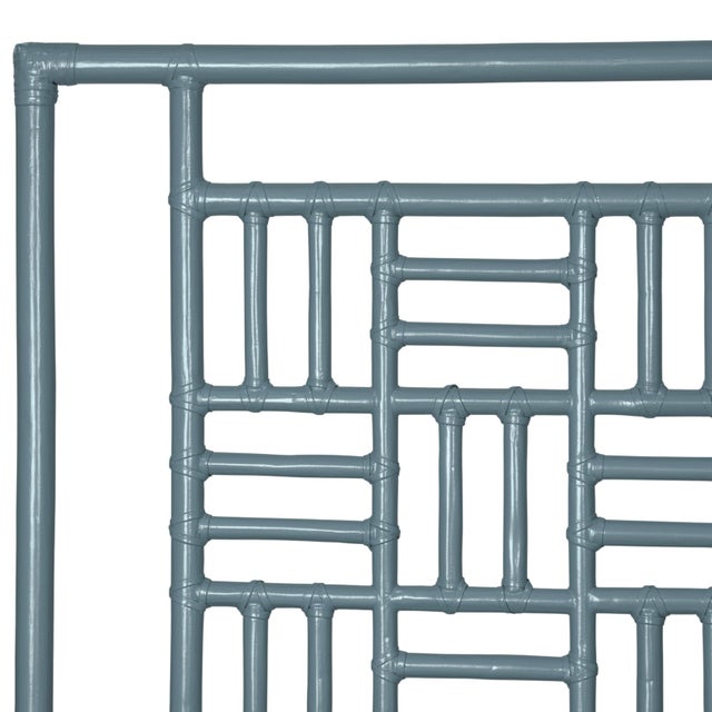 David Francis Finn Headboard Queen - Regatta Blue For Sale - Image 4 of 6