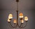 Metal Large Brass Six-Arm Chandelier with Fabric Shades, Germany, 1970s For Sale - Image 7 of 10