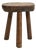 20th Century French Brutalist Oak Stool with Sculptural Form For Sale