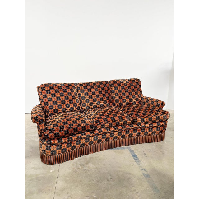 Vintage Velvet Sofa with Scale Pattern, 1970s For Sale - Image 17 of 17