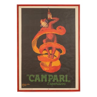 Vintage 20th Century Italian Campari Lo Spiritello Advertising Poster, 1970 For Sale
