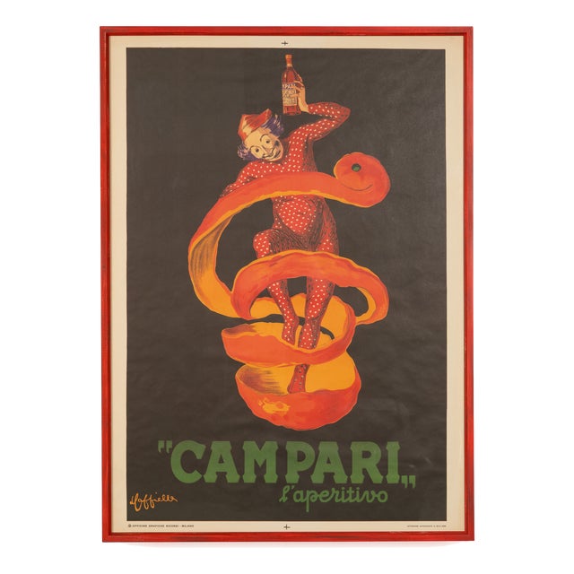 Vintage 20th Century Italian Campari Lo Spiritello Advertising Poster, 1970 For Sale