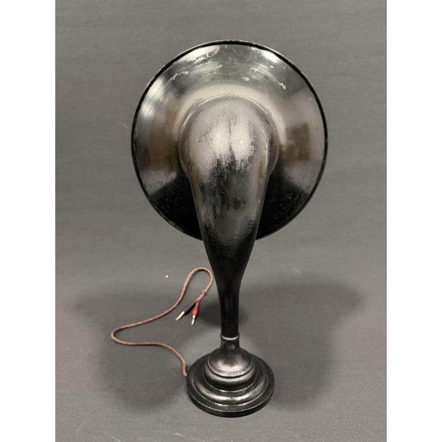 Horn loudspeaker for a valve radio, European-made, probably Philips (Netherlands), circa 1927-1930. Constructed of black-...