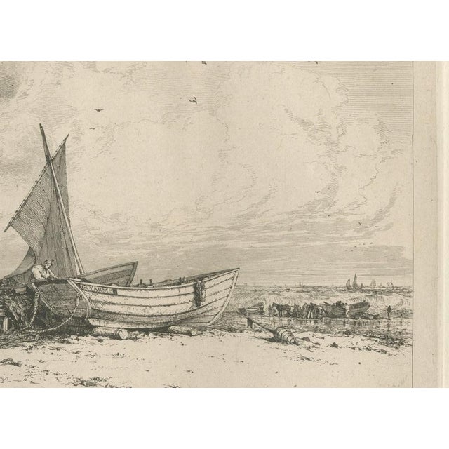 E.W. Cooke, Great Yarmouth Fishing Boats, 1828, Etching For Sale - Image 4 of 12