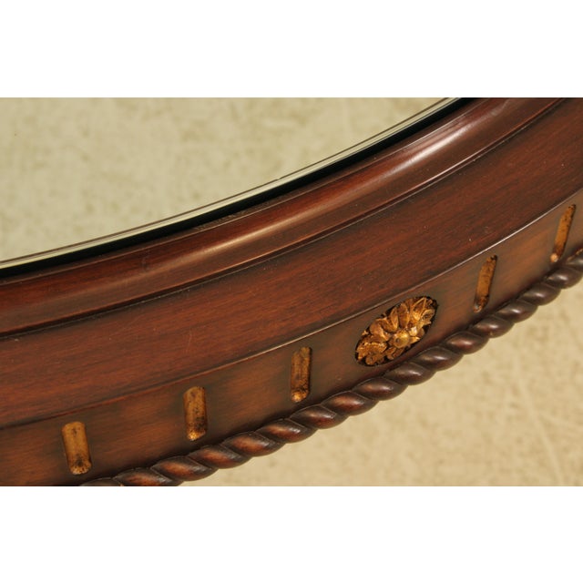 Glass Top Large Round French Style Coffee Cocktail Table For Sale - Image 13 of 13