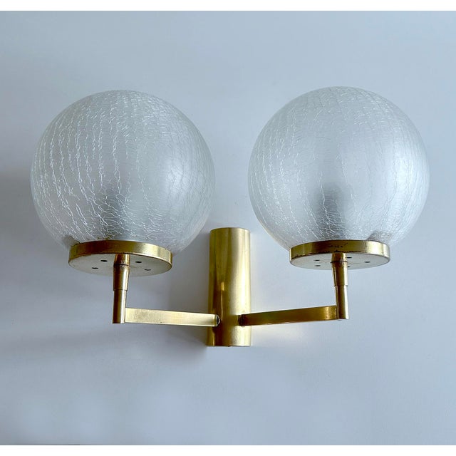 Vintage Space Age Glass and Brass Sconces, Set of 2 For Sale - Image 17 of 18