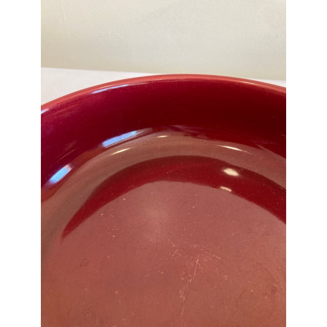 Mid-Century Modern Mid 20th Century Mid-Century Modern Bauer Pottery Red Art Pottery Serving Bowl For Sale - Image 3 of 9