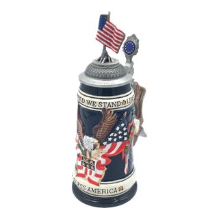 Westerwald Stars and Stripes Beer Stein Rare For Sale