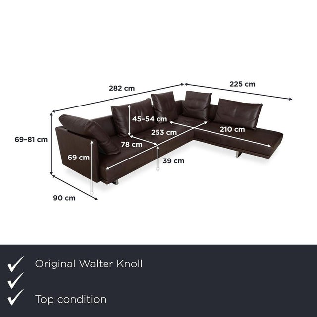 Introducing the Walter Knoll Prime Time leather corner sofa in brown with right-hand chaise. I have official proof of...